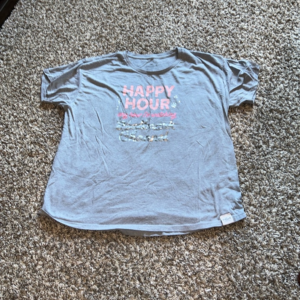 Hallmark Happy Hour Gray and Pink Tee